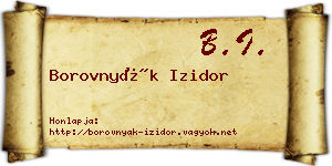 Borovnyák Izidor névjegykártya